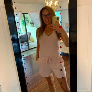 Pink romper with pockets